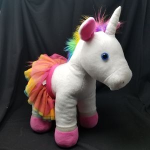 BUILD-A-BEAR WHITE & PINK UNICORN WITH TUTU